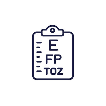 recommend clip art: vision acuity and eyesight testing line icon on white