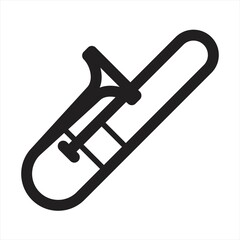 Trombone. Simple shape vector icon