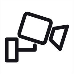 Security camera icon, video surveillance, cctv sign. Surveillance camera,monitoring, safety home protection system. Fixed CCTV, Security Camera Icon