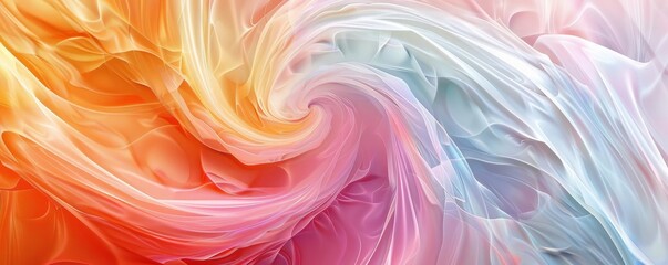 A blend of bright and soft colors in an abstract swirl, creating a visually appealing composition
