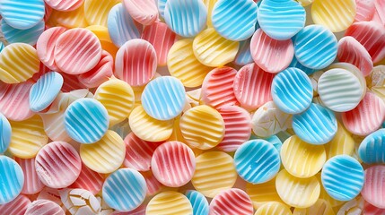Colorful Striped Round Candy Close Up.