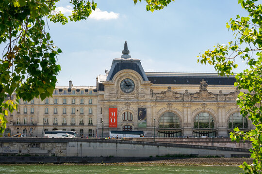 July 2, 2019: Facade view of the Mus&eacute;e d'Orsay in Paris France