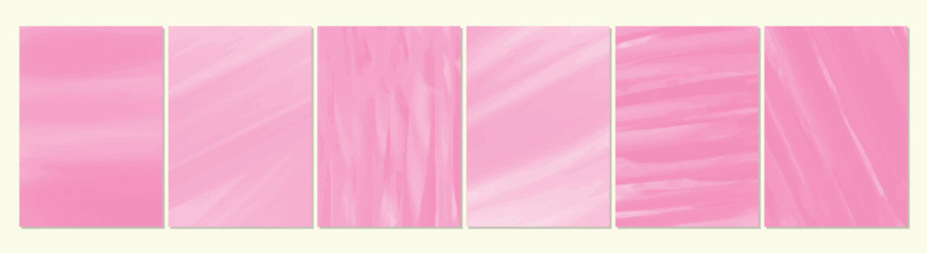 Set of abstract watercolor pink backgrounds with lines. Watercolor cover set.