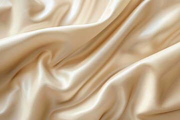 Obraz premium A closeup of a smooth golden fabric draped in delicate waves