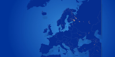 creative abstract background of the flag of the European Union, map with borders of Europe, EU
