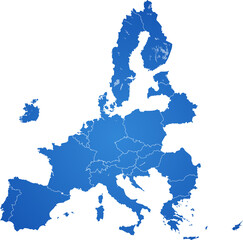 creative abstract background of the flag of the European Union, map with borders of Europe, EU