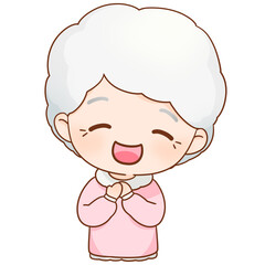 Senior older woman Thank you emotion and smiling face
