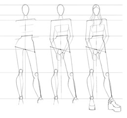 Fashion templates. Croquis. Pattern for drawing
