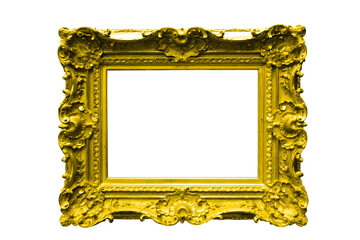 beautifully decorated, unique and antique gold picture frame