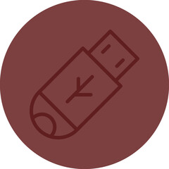 Usb drive Vector Line Maroon Circle Maroon