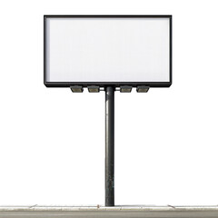 Obraz premium A blank billboard on a street post, perfect for advertisements or showcasing promotional messages. Ideal for marketing visuals.