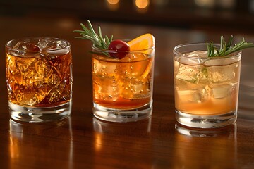 Refreshing Cocktails with Garnishes - Perfect for Summer Gatherings, Bars, and Festive Celebrations