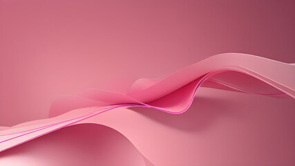 pink 3d waves with a pink background, banner poster backdrop design, empty space for text, header