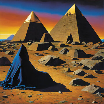 Reaper watching pyramids