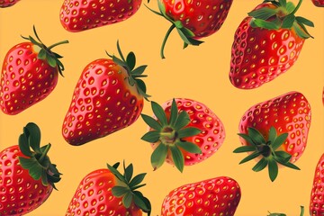 Realistic Strawberry Pattern