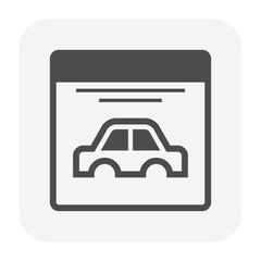 Automotive paint vector icon. May called Dip coating, Ecoat or ED coating consist of car body, dip tank and fluid chemical. Manufacturing process in shop, factory. Protection technology. 48x48 pixel.