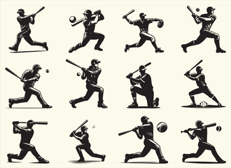 Baseball Player Silhouette Vector Illustration