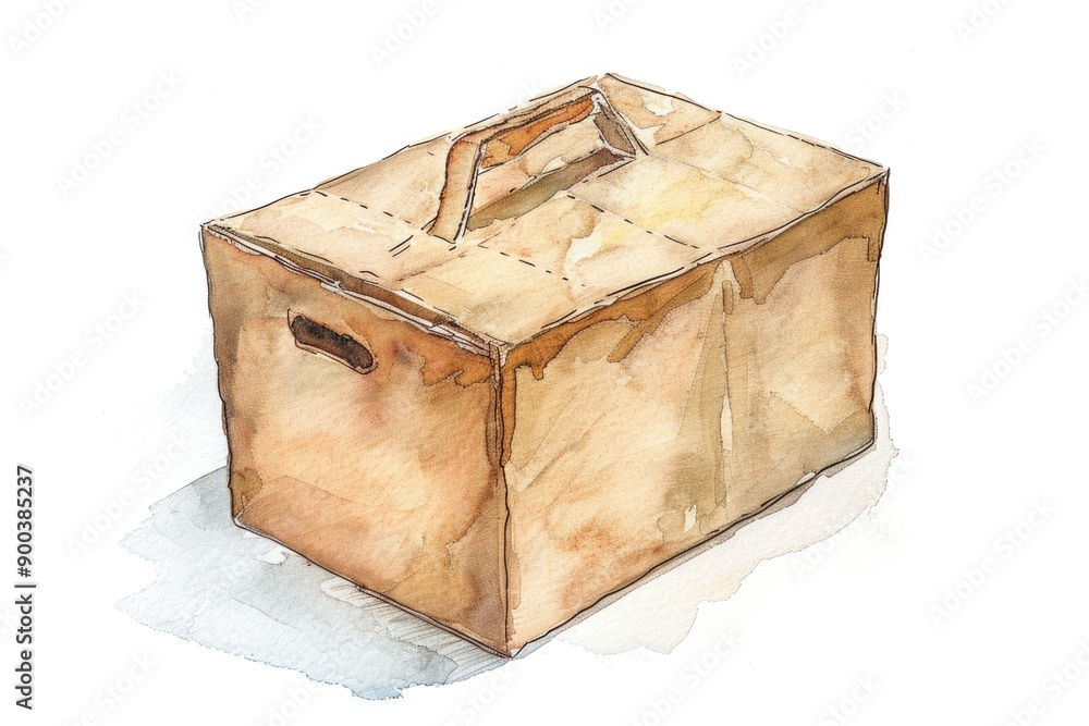 Aufkleber a single suitcase placed on a clean and empty white surface