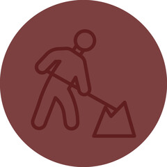 Roadworks Vector Line Maroon Circle Maroon