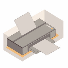 Isometric printer on a isolated white background (9)