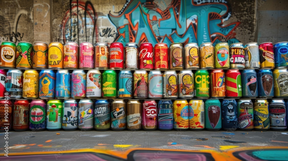 Aufkleber create 50 prompts for stock photos related to canned drinks around the world with 100-250 characters