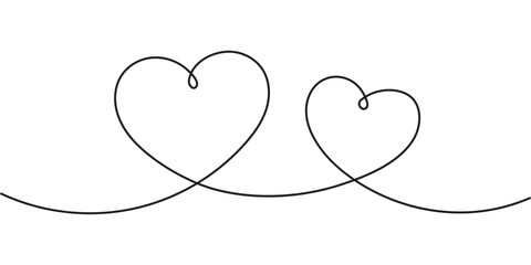 one line Heart hand drawn