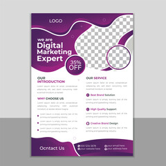 Simple minimalist corporate business flyer design template