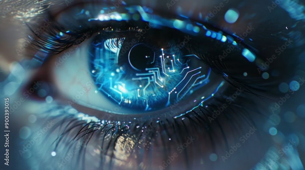 Poster digital eye technology. explore the captivating realm of digital vision with this image showcasing a