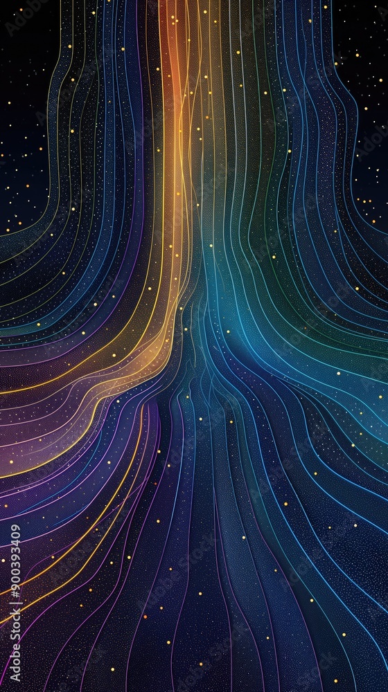 Poster vibrant abstract background with bright neon lines for digital design and print