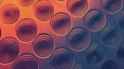 Close-up of a pattern of concentric circles with gradient fills