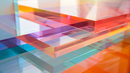 Close-up of overlapping transparent layers with varying opacities and hues