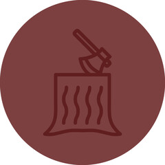 Deforested Land Vector Line Maroon Circle Maroon