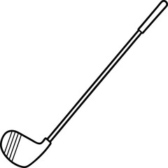 golf club icon line art vector illustration outline design