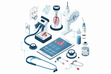 Conceptual medical illustration isolated created with Generative AI