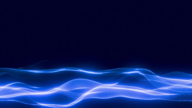 Seamless Loop, looped, cyber, digital network points, wave internet, data wave, cyber attack blue energy	