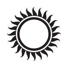 Sun icon, sun symbol isolated on white.