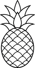 Obraz premium pineapple line art vector illustration outline design