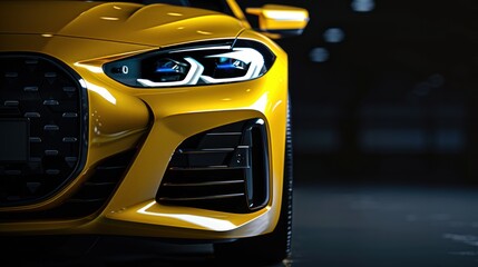 Close-up of a Yellow Sports Car