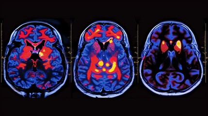 MRI Brain Scan Images with Heat Maps for Neurological Research and Diagnostics