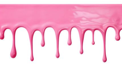 Dripping Pink Liquid on transparent background, PNG.