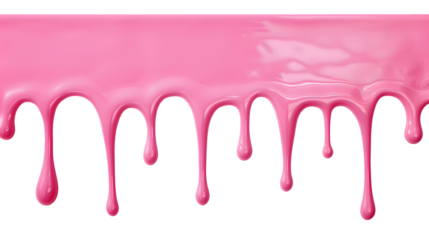 Dripping Pink Liquid on transparent background, PNG.