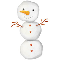 Watercolor painting of a snowman for Christmas decoration illustration 5