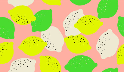 Cute lemon fruits pattern background vector design
