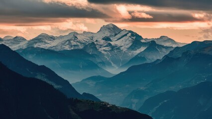 Fototapeta premium Tranquil Mountain Valley View