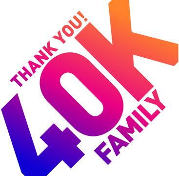 thank you 40k followers vector icon