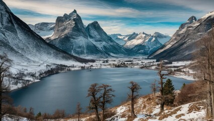 Nature Background: Mountains and Sky