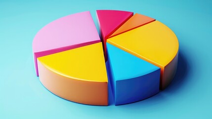Obraz premium 3D pie chart with business segments, representing market share analysis.