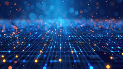 Obraz premium Abstract Digital Network with Glowing Lights