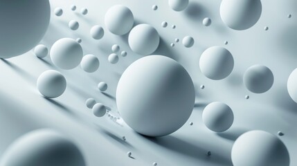 Abstract  3D Spheres Floating in Blue