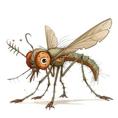 Obraz premium Mosquito Vintage Revival animal fashion cartoon isolated whitebackground 16:9